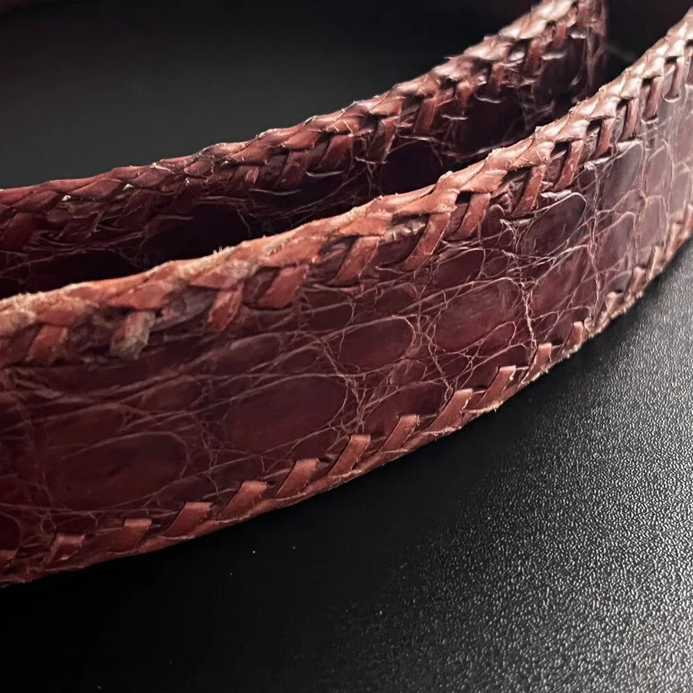 Whipstitched Horn Back Alligator Men's Belt